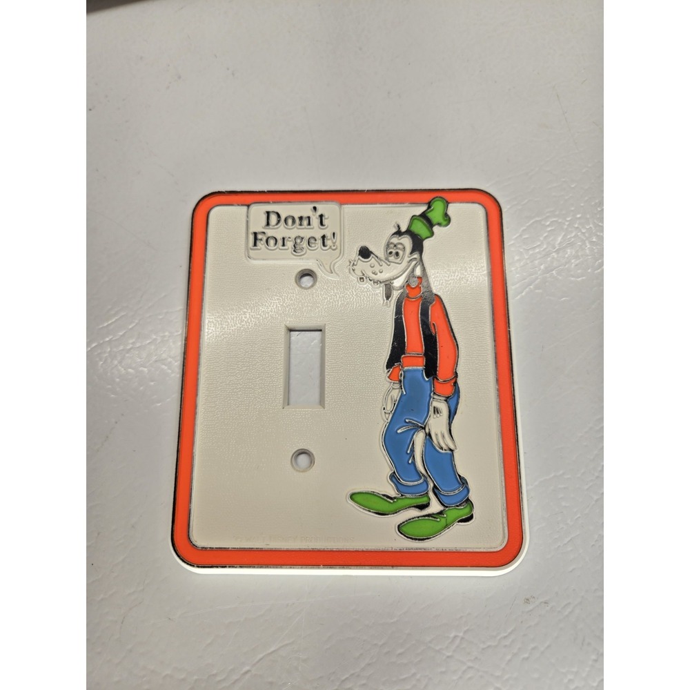 Vintage Goofy Light Switch Plate Cover Disney 70s Don't Forget